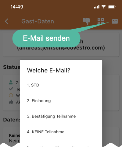 GW Console: Gast 4 E-Mail